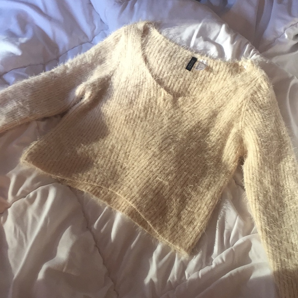 Cropped Eyelash Knit Sweater